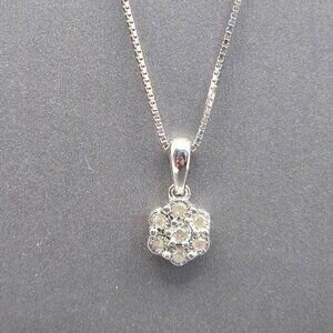Effy Sterling Silver Diamond Clover Pendant Necklace 18" Box Chain .10 ctw